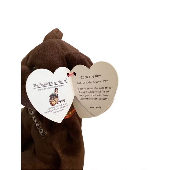 2007 Coco Presley Bear Ty Beanie Baby Plush Collectible Elvis Reese’s - Picture 5 of 11